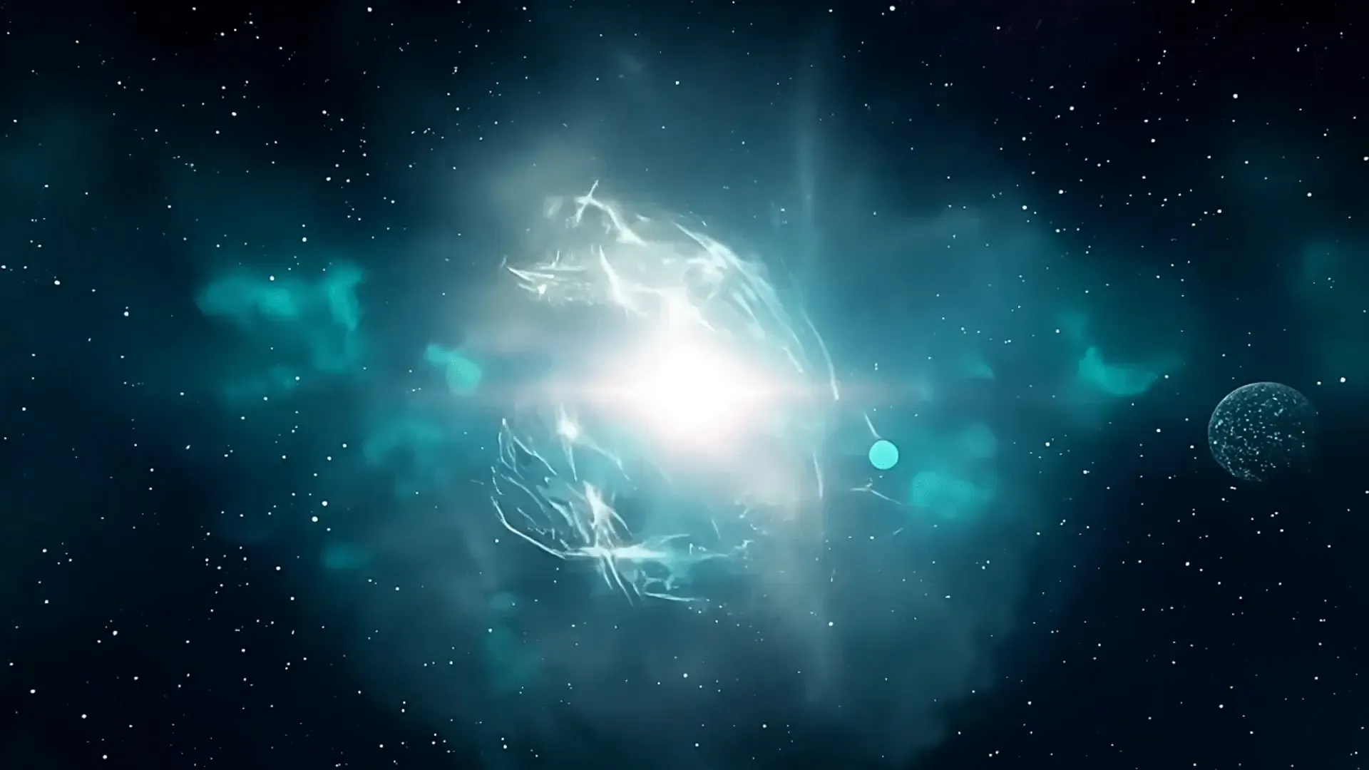 Space Nebula with Light Burst for Sci-Fi Logo Animation